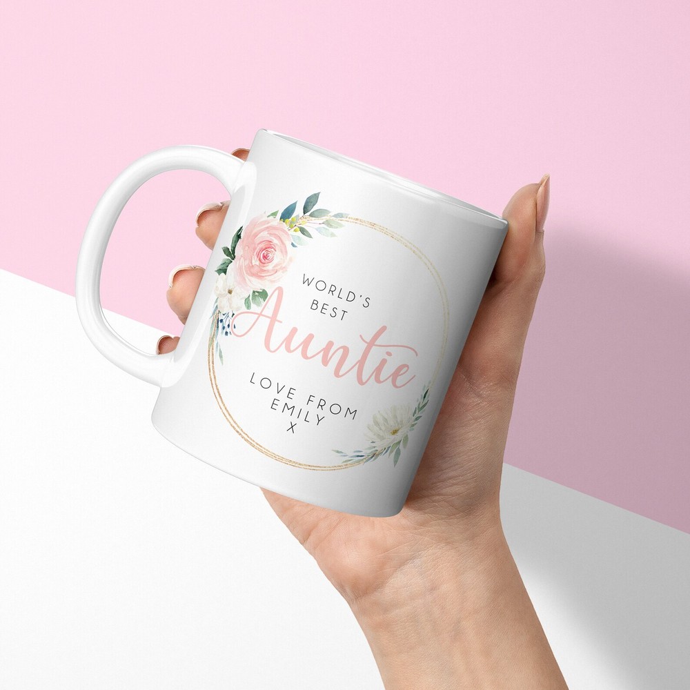 Personalised Mug Custom Auntie Gift Worlds Best Auntie  Custom Mug & Coaster