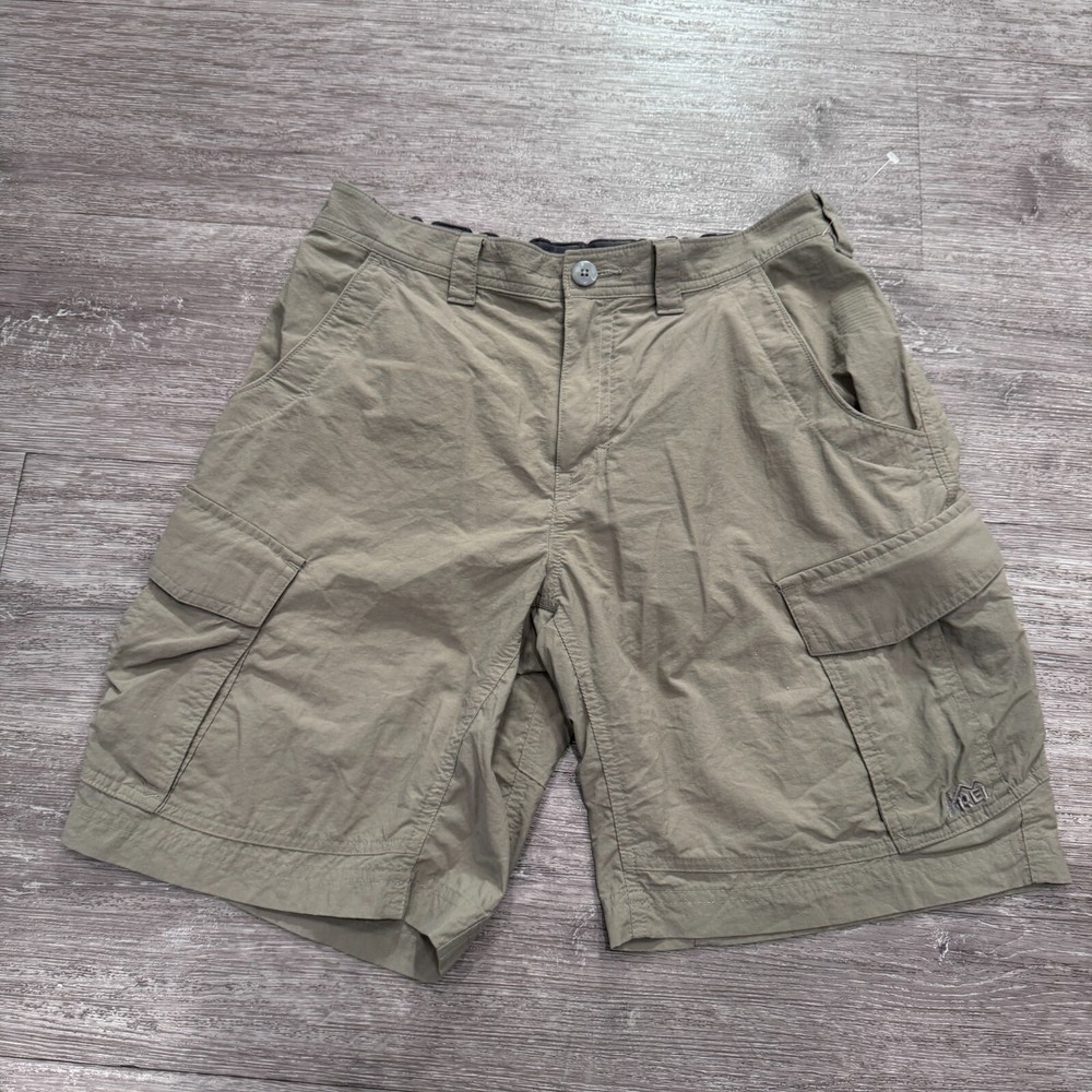 REI Men's Medium Brown Nylon Hiking Shorts with Utility Pockets