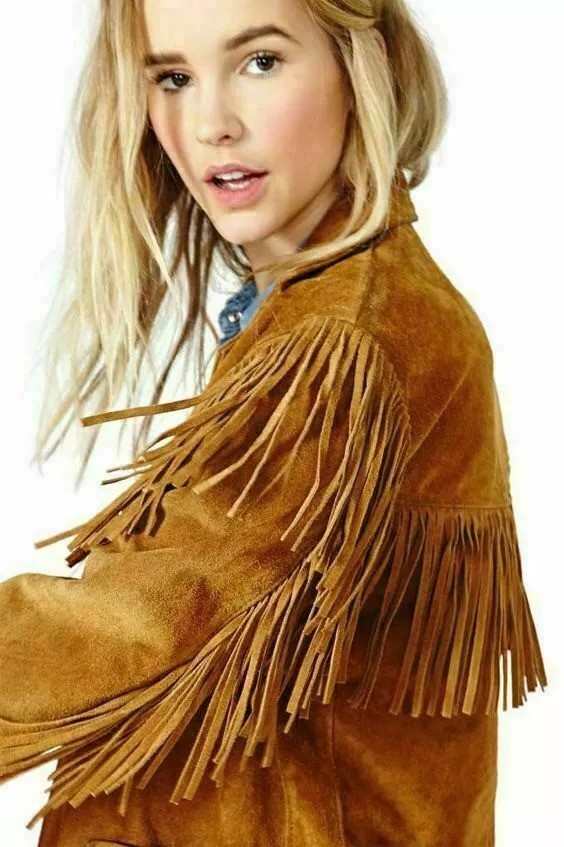 Western Fringe Leather Suede Jacket Women Native American Tassels Cowgirl Jacket