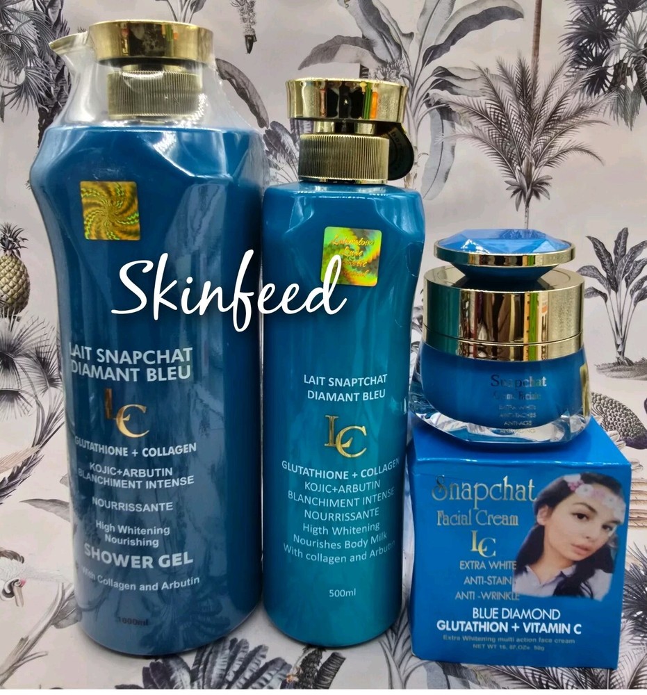 LAIT Snapchat Diamond Blue Lightening Body Lotion with Shower Gel and Face Cream  