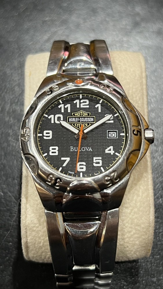 Bulova Harley-Davidson 2002H-D. Quartz Analog Watch Stainless Bracelet