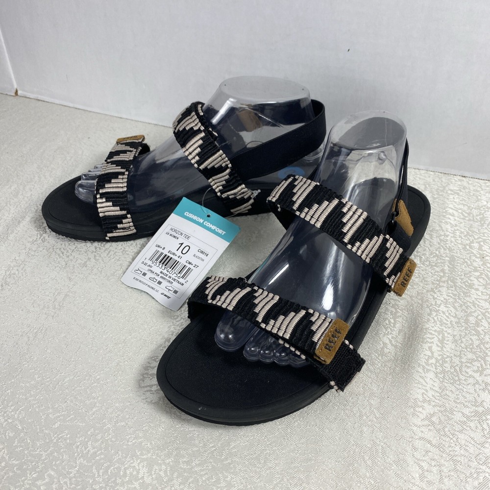 REEF Sandals Women’s 10 Horizon Tide Sport Ankle Support Black / Tan BCI8016