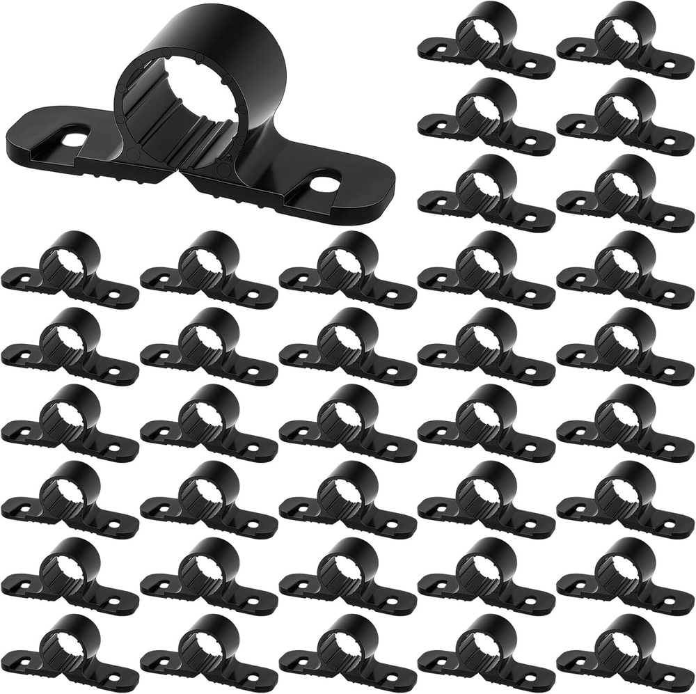 50 Pack 1/2 Inch Black Pipe Clamps for PEX Suspension Support and Installation