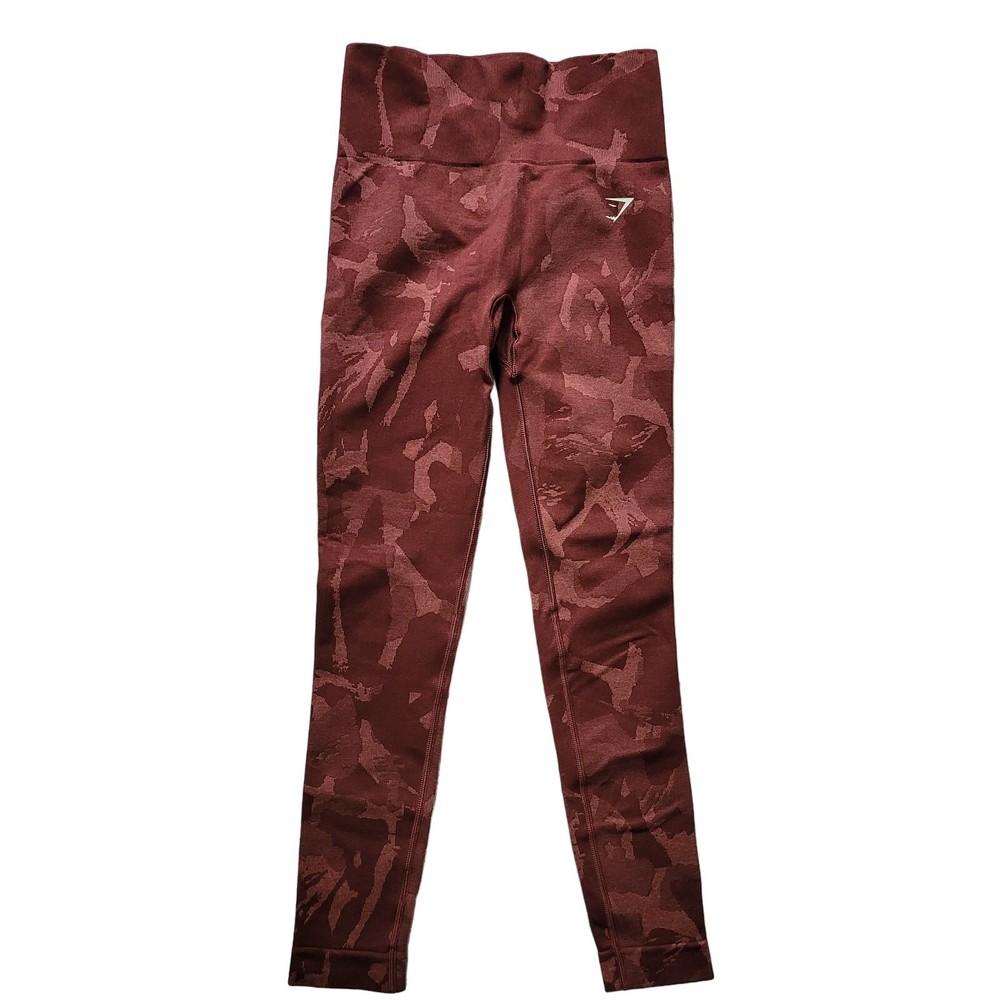 Gymshark Size XS Adapt Camo Seamless Leggings Cherry Brown Activewear Gym