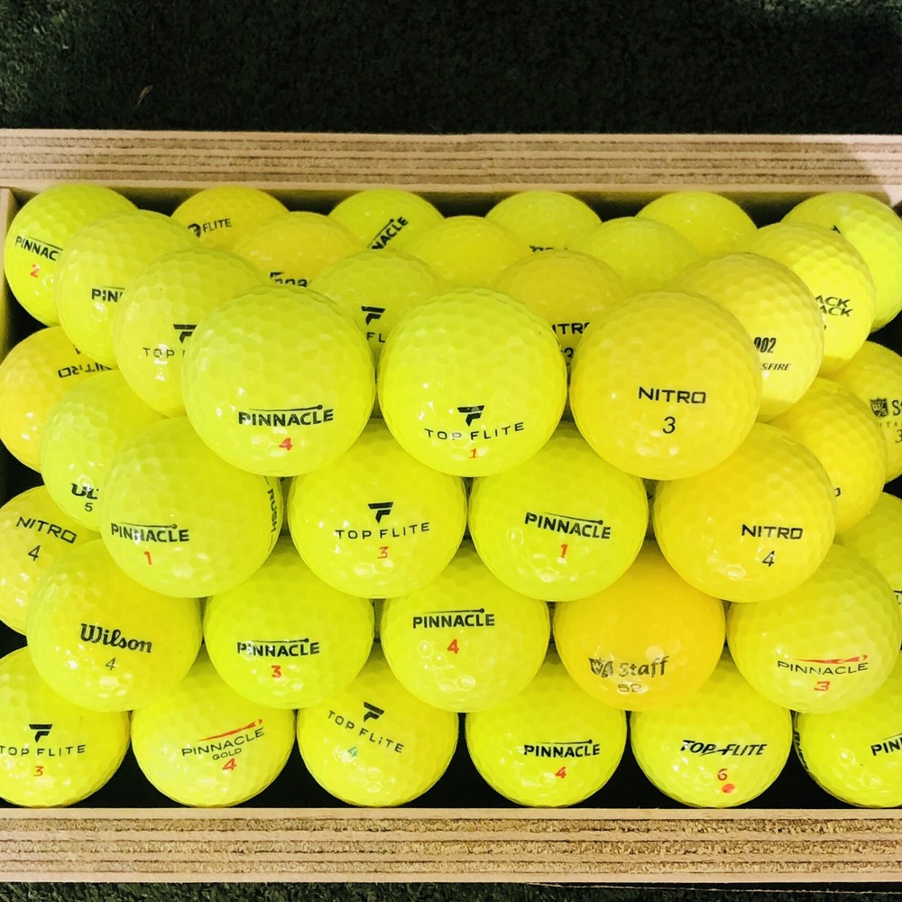 50 Assorted Yellow Mix Near Mint 5A/4A Grade Used Golf Balls