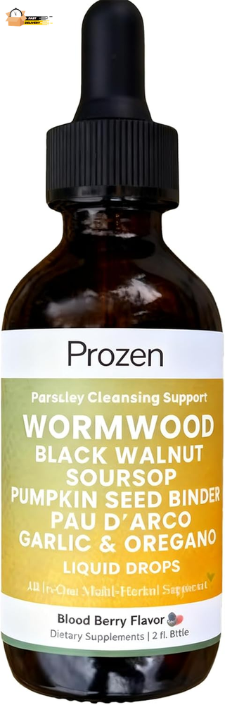 Prozen Wormwood Gut Cleanse Liquid Drops, Nuvian Wormwood Black Walnut Clove Gu