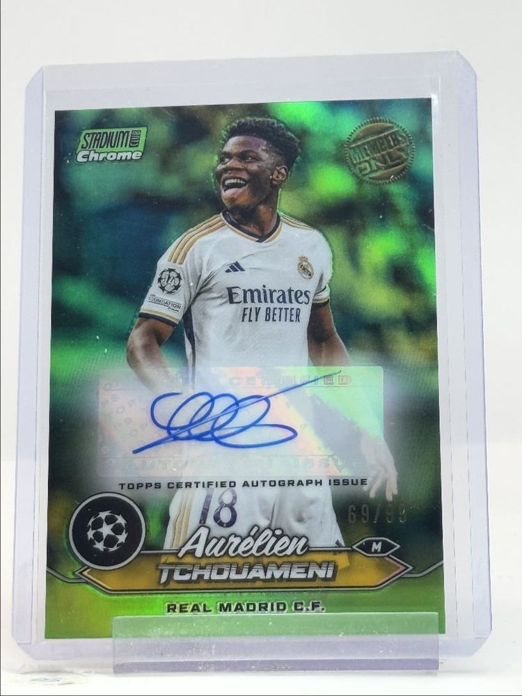 AURELIEN TCHOUAMENI 3 2023 STADIUM CLUB CHROME GREEN MEMBERS AUTO /99 Q0902