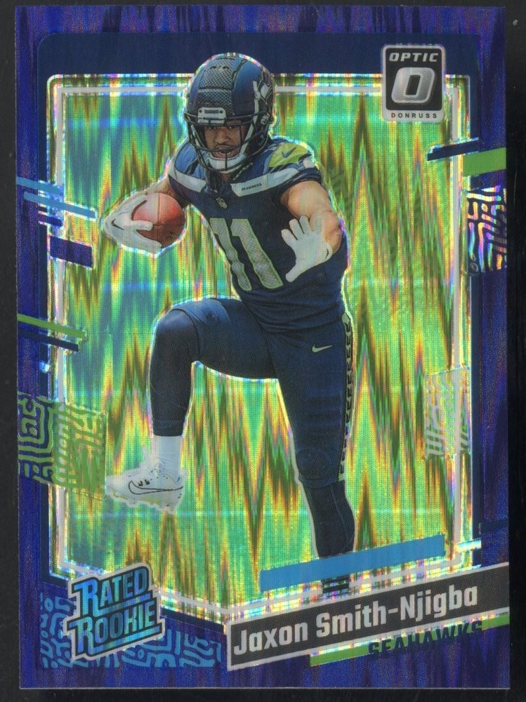 2023 Donruss Optic Jaxon Smith-Njigba Rated Rookie Purple Shock Prizm Seahawks
