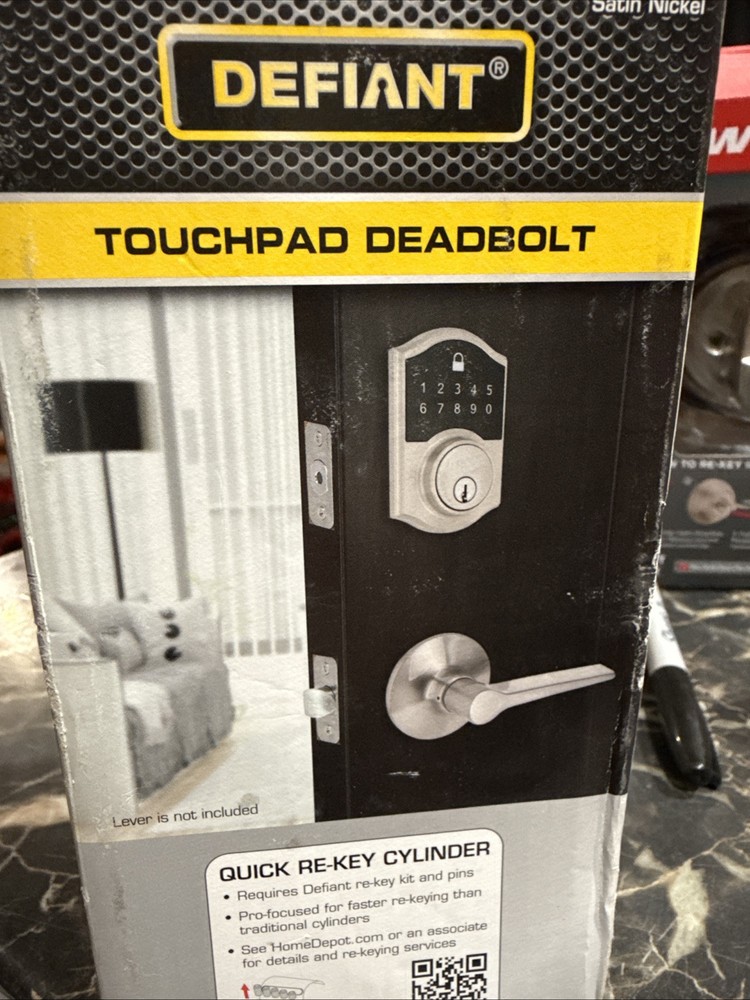 Defiant Touchpad Electronic Single Cylinder Deadbolt in Satin Nickel 1009 623 200