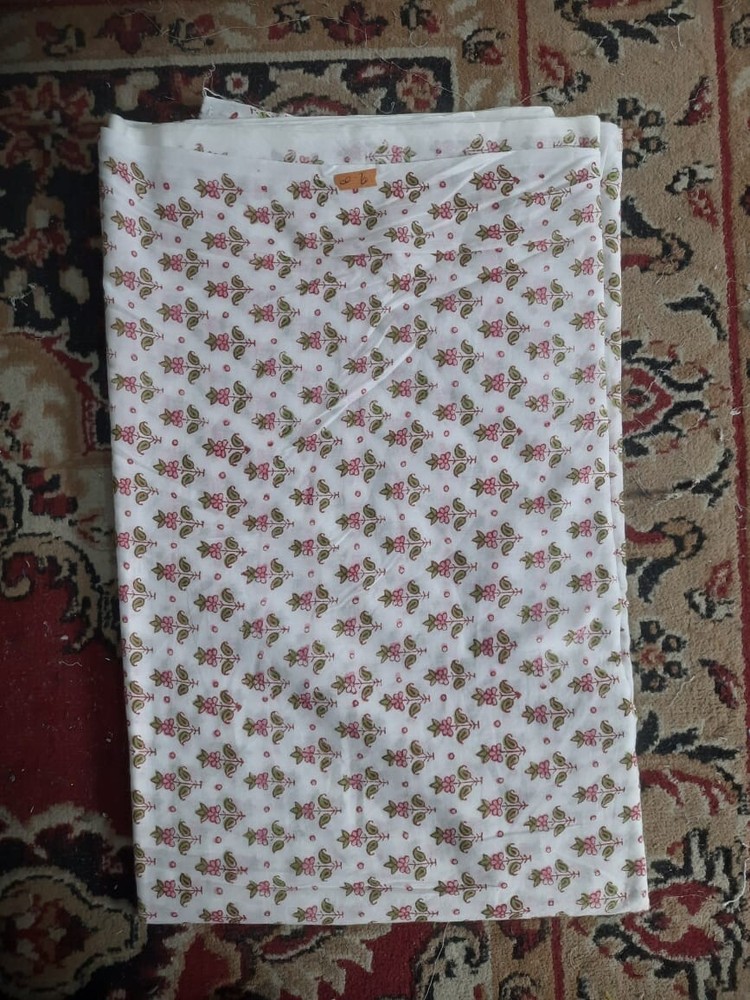 Modern Hand Block Print Cotton Fabric for Dresses Shirts Nightwear 5 Yards  