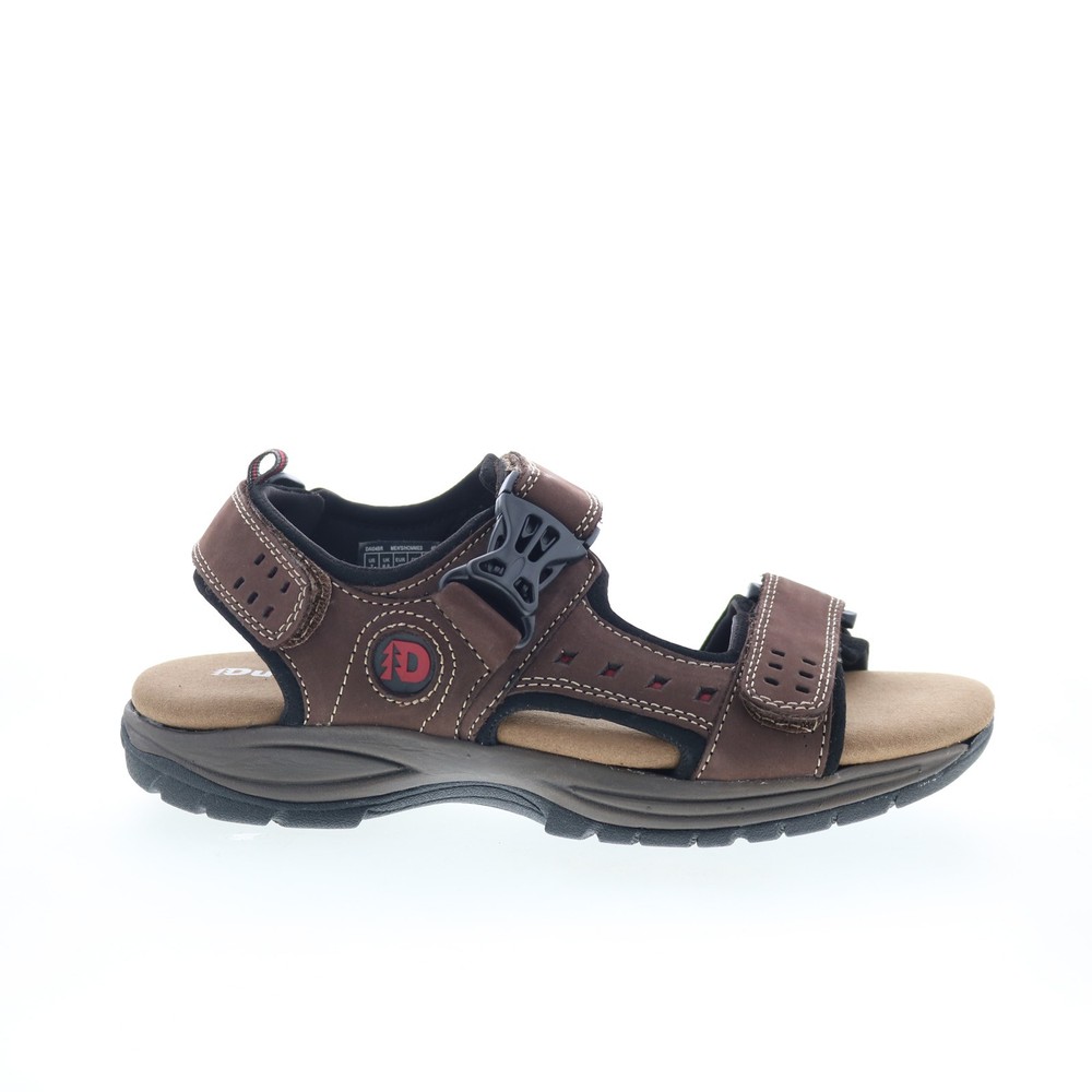 Dunham Nolan DAI04BR Mens 4E Wide Brown Leather Sport Sandals