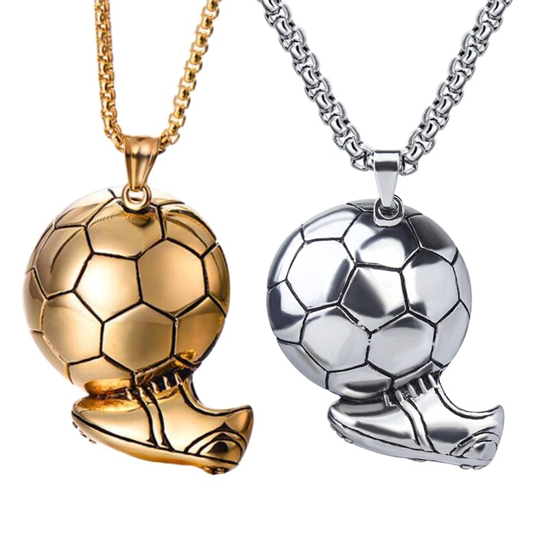 Unisex Football Pendant Clavicle Chain Necklace - Sporty Jewelry for Men & Women  