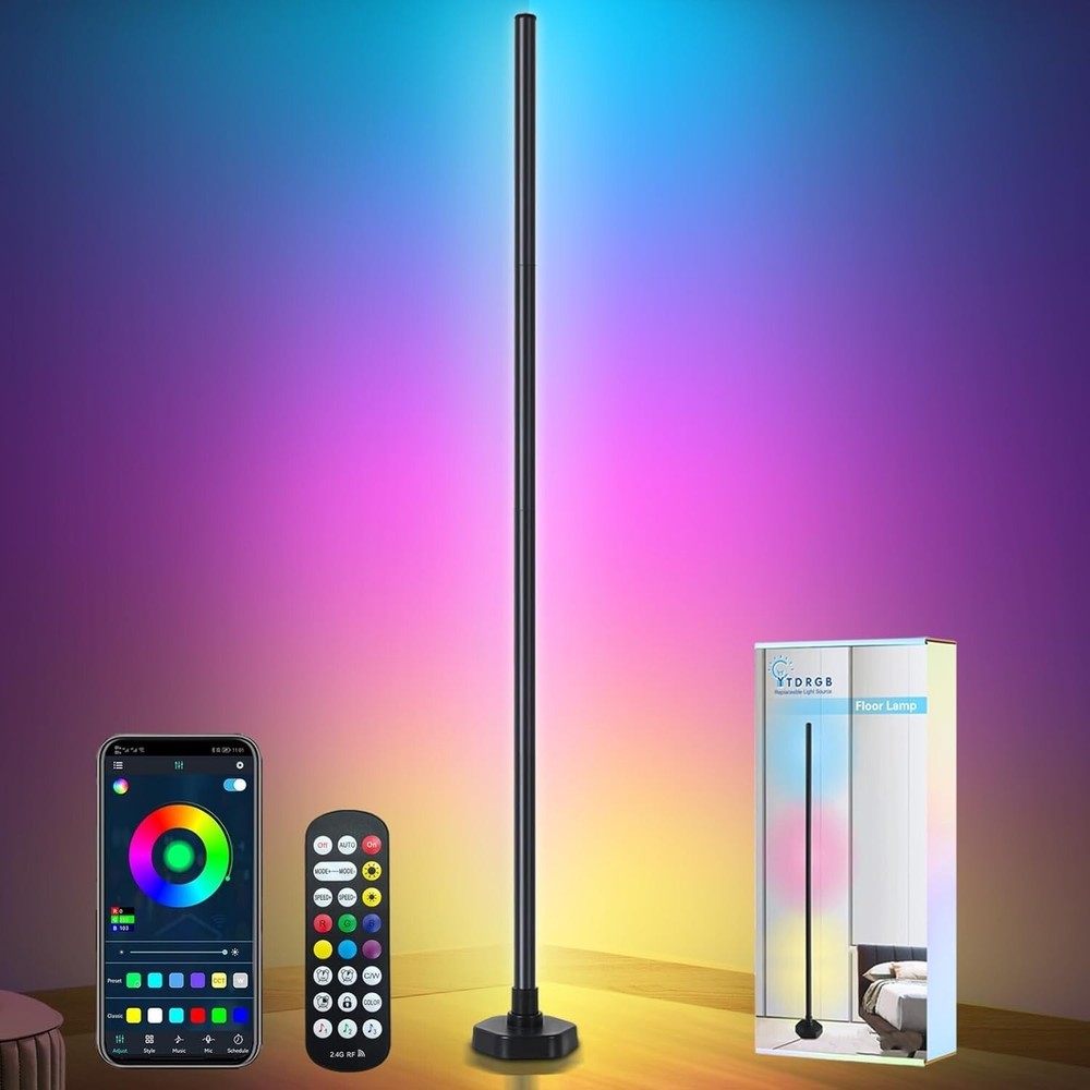 LED Floor Lamp RGBW, Corner Floor Lamp, Corner Lamp with APP, IF Remote Contr...