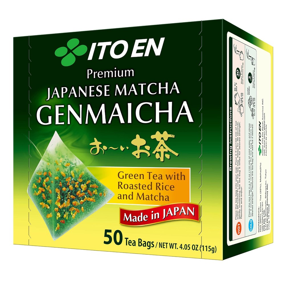 Oi Ocha Premium Matcha Genmaicha Green Tea Bags - 50 Count Pack