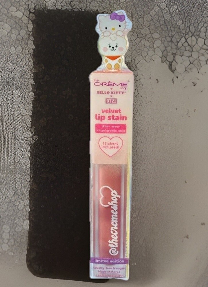 The Crème Shop Hello Kitty x BT21 Velvet Lip Stain in Besties with Stickers