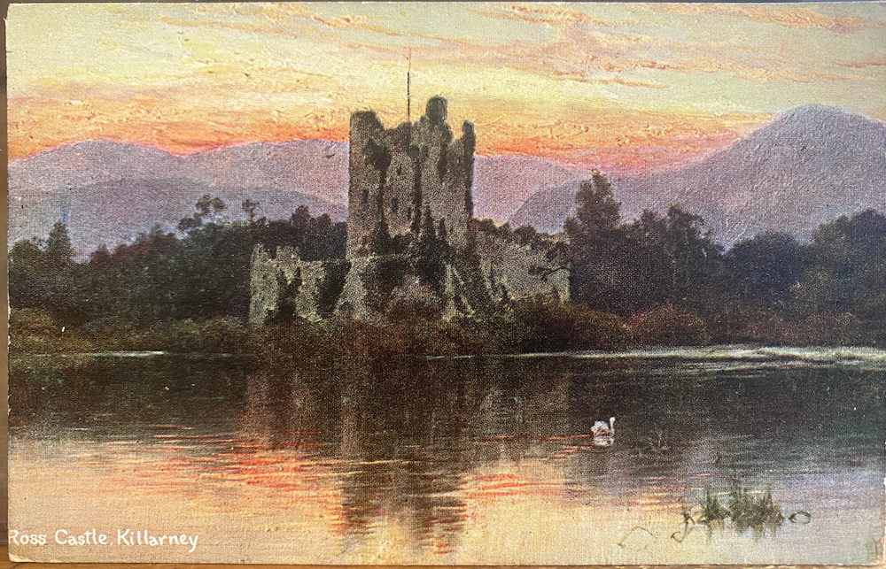 Irish Postcard ROSS CASTLE Killarney Ireland Longstaffe Hildesheimer 5422 1906