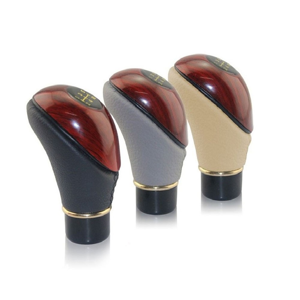 Leather Car 5 Speed Manual Gear Stick Shift Knob Shifter Universal Accessories