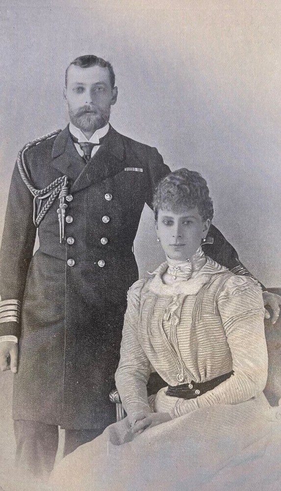 1899 Vintage Magazine Illustration Duke and Duchess of York