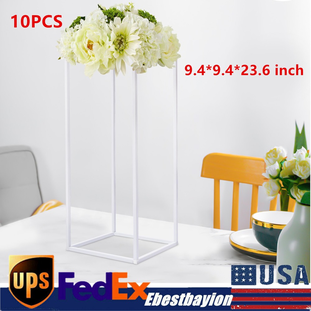 10 Pack Modern Metal Wedding Flower Stand Pedestal Centrepiece Plinth Rack Decor