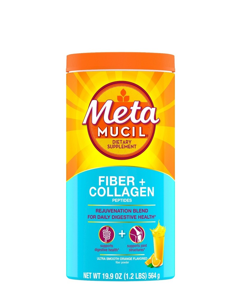 Metamucil Fiber Collagen Peptides Powder Orange 19.9 oz Exp 05/2026