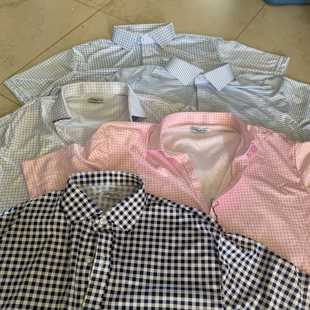 Collars & Co Shirt Mens Size Medium M Lot of 5 Dress Collar Polo Button Up NWOT