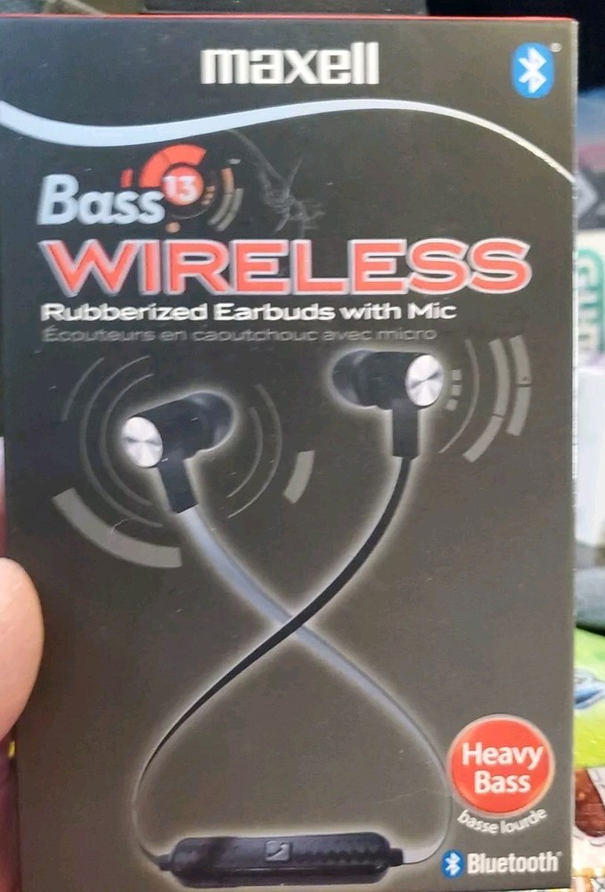 Maxell Bass 13 Bluetooth Wireless Rubberized Earbuds With Mic (Heavy Bass)