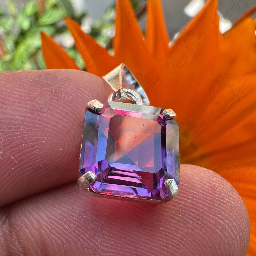 11.40 Ct Natural Purple Sapphire Loose Gem Pendant in 925 Silver