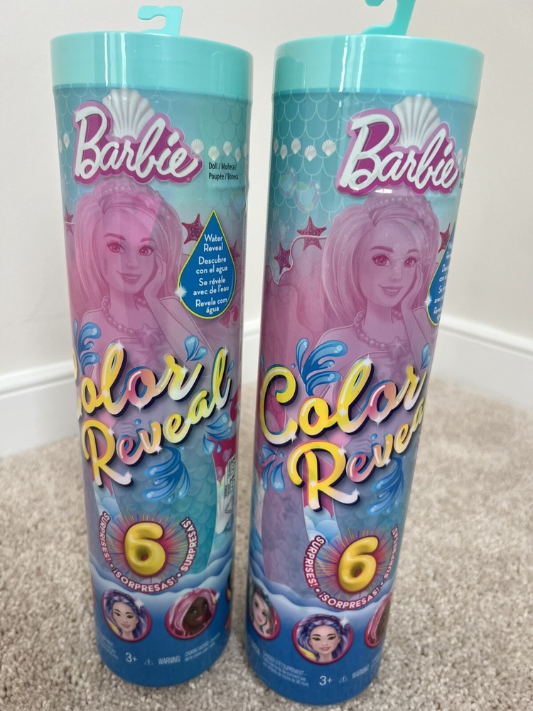 Barbie Color Reveal Doll with 6 Surprises, Mermaid Series NEW WITH 2