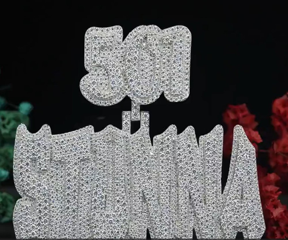 1.5 -3.5 inch/ VVS1 D White Customize Letter Moissanite Diamond Hiphop Pendant