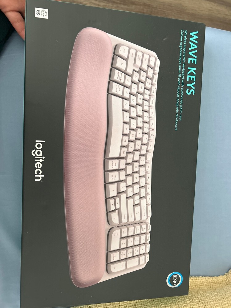 Logitech Wave Keys Wireless Ergonomic Keyboard in Rose Pink