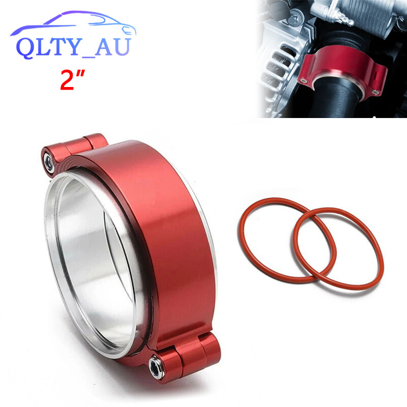 Red 2''51mm Aluminum Quick Release V-Band Clamp Kit for Intake Intercooler Pipe