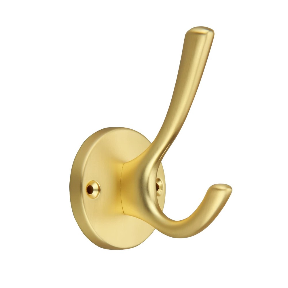 5 Pack Gold Brushed Round Coat Hooks for Hanging Coats Towels Hats