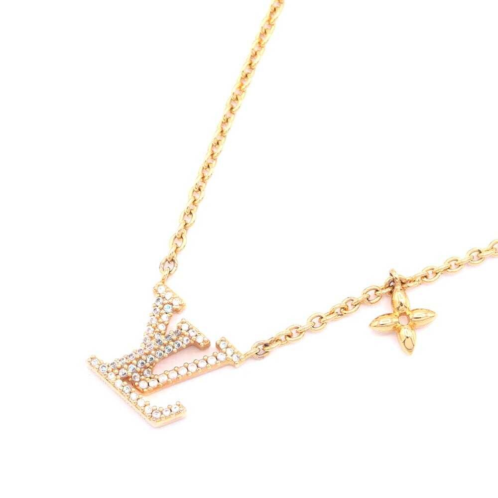 LOUIS VUITTON Necklace LV Iconic M00596 Gold Metal Strass Used Pendant
