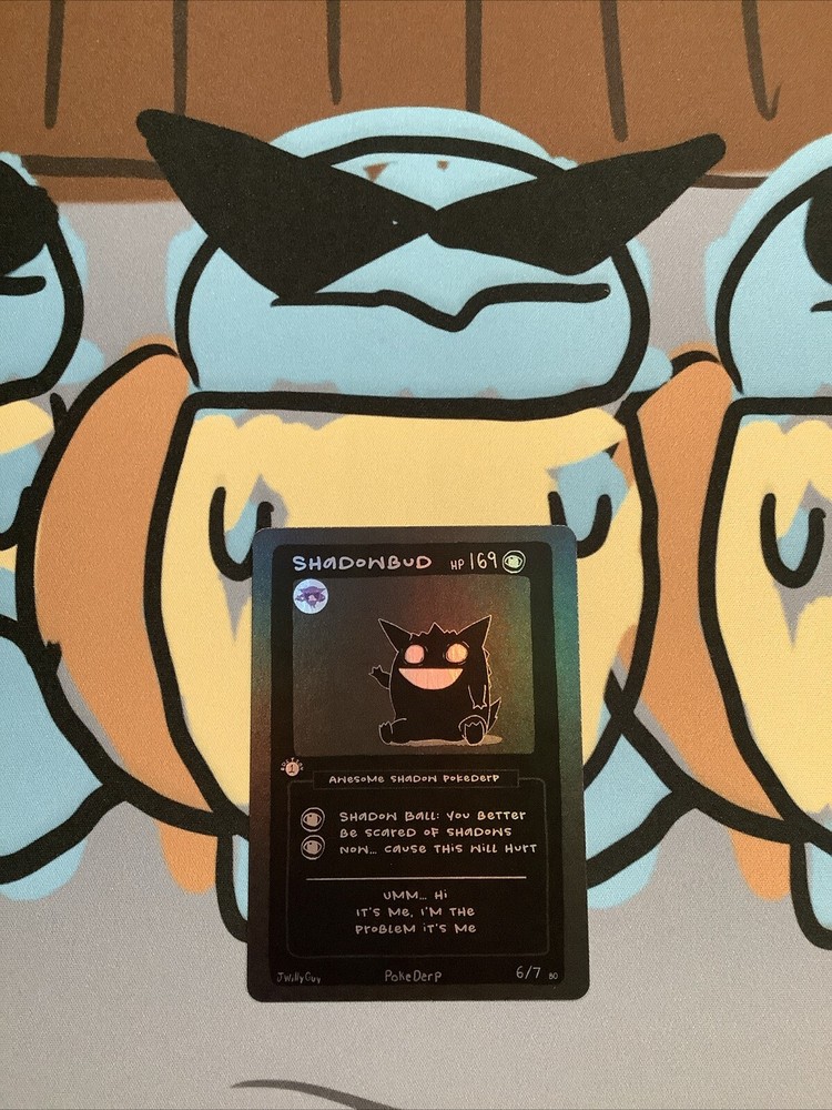 Derpy Gengar Fan Art Card - Blackout 1st Edition Pokederp Shadowbud 6/7
