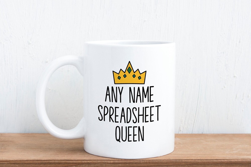Personalised Colleague Gift Mug Work Spreadsheet Queen