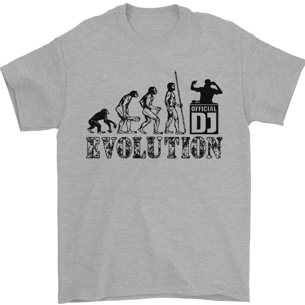 Evolution of a DJ Music DJing Vinyl Decks Mens T-Shirt 100% Cotton