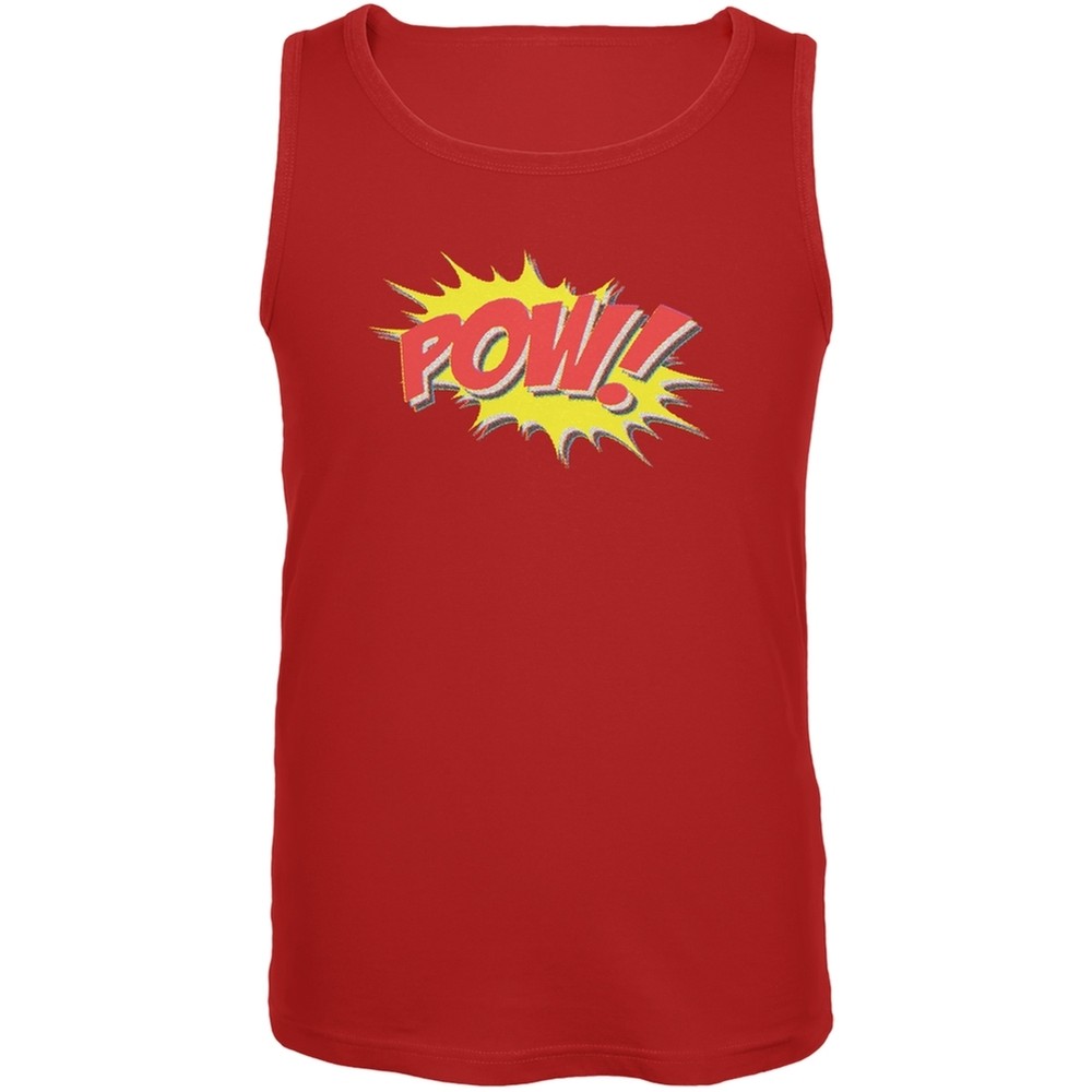 POW Comic Book Super Hero Red Adult Tank Top
