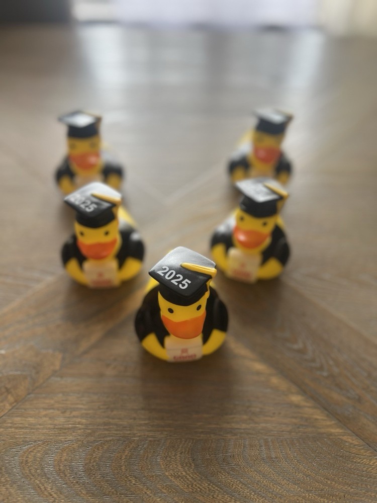 2025 Graduation Duck with Cap Gown Diploma Set of 5 NWT