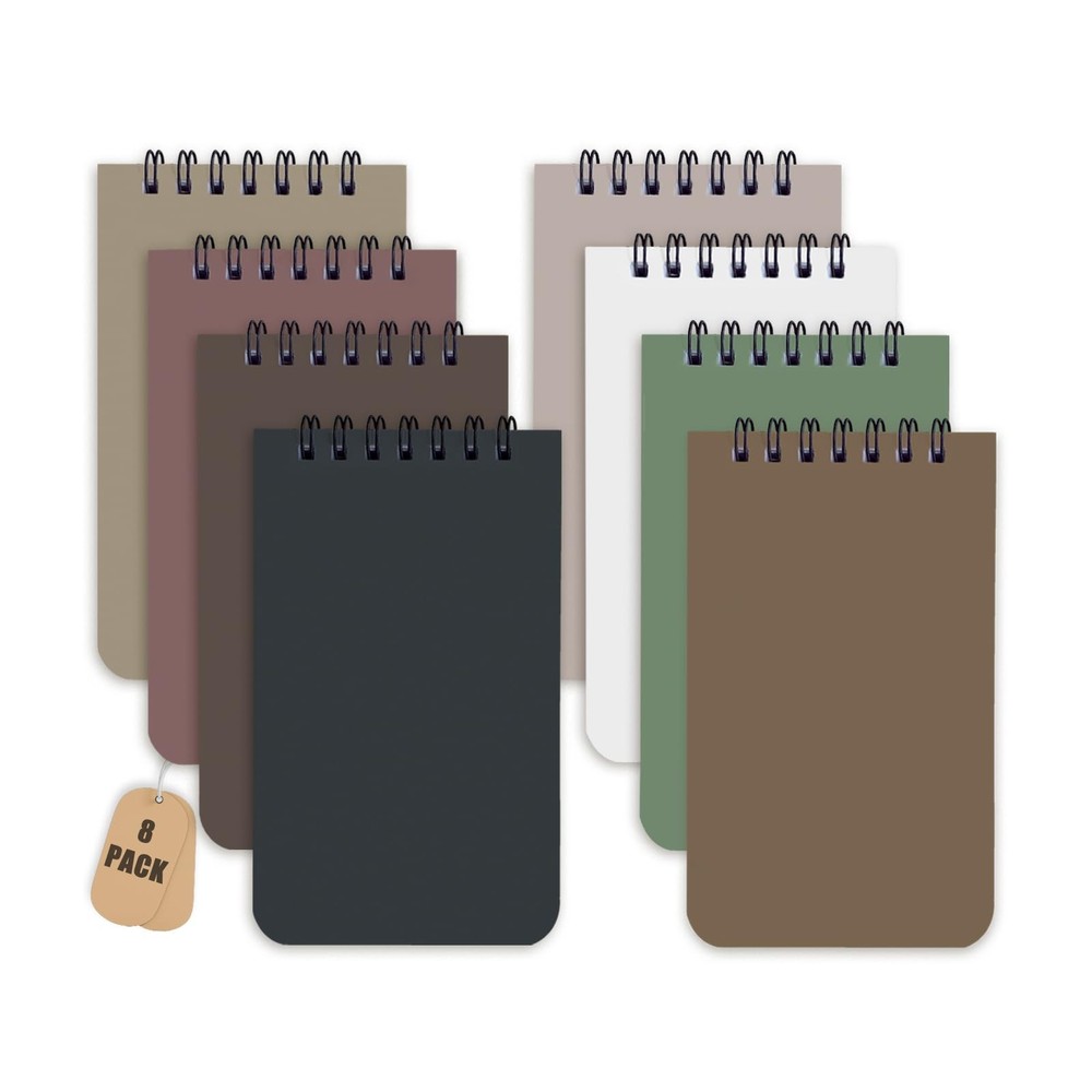 8 Pack 3x5 Spiral Notebooks with Lined Pages - Compact Pocket Notepads for Notes & Lists