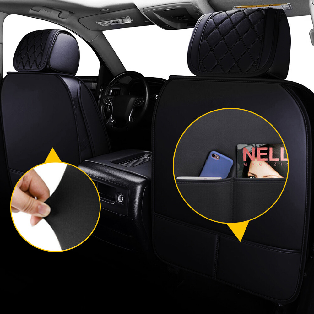 2set Black Car Seat Cover Protector Kit Full Set 5-Sits for 2007-2022 Chevy Silv