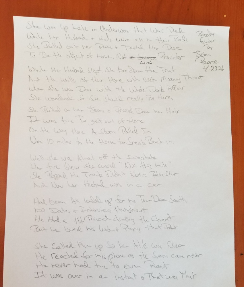 Artists Handwritten Lyrics 