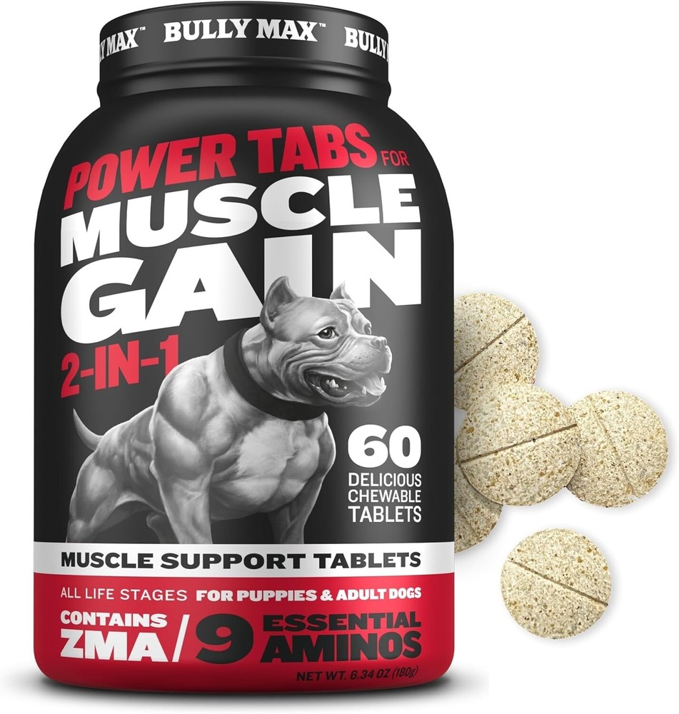 Bully Max 2-in-1 Muscle Builder Chewable Tablets for Puppies & Adult Dogs - Pupp
