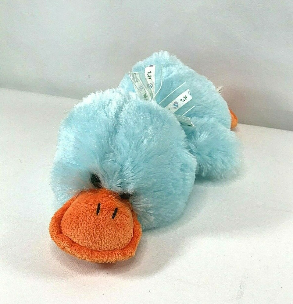 Best Made Toys Blue & Orange Soft Easter Duck Stuffed Animal Plush Ribbon Bow