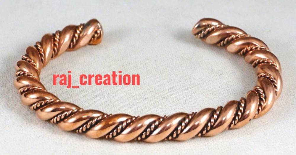 100% Heavy Copper Twisted Bangle Bracelet Pure Copper Bracelet Thick Copper 7mm