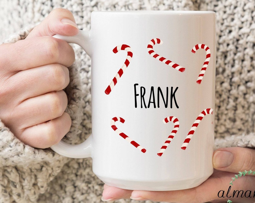 Custom Name Candy Cane Mug Christmas Coffee Cup Personalized Coffee Cup