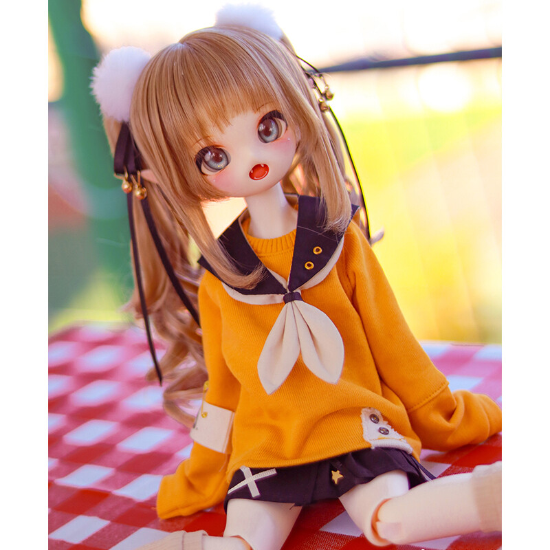 1/4 BJD Doll Set with Blonde Wig & Makeup for Baby Girl-image