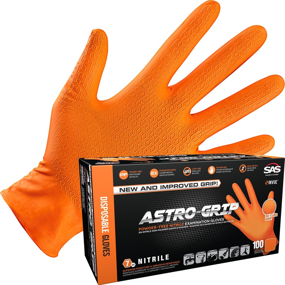 Powder-Free Nitrile Exam Gloves - Large - Safety Astro-Grip