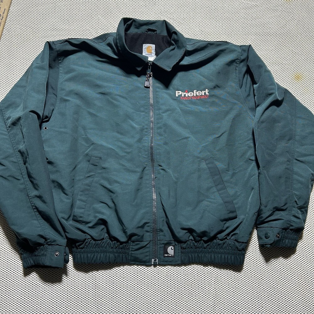 Vintage Carhartt J73 Green Bomber Jacket Size Large Y2K Lightweight Style