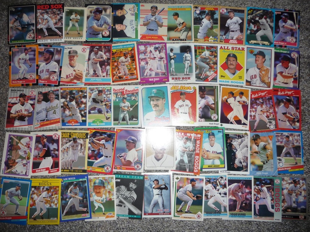 Huge Wade Boggs Baseball Card Lot! 99 Different! 1985-1998! Yankees! Red Sox!