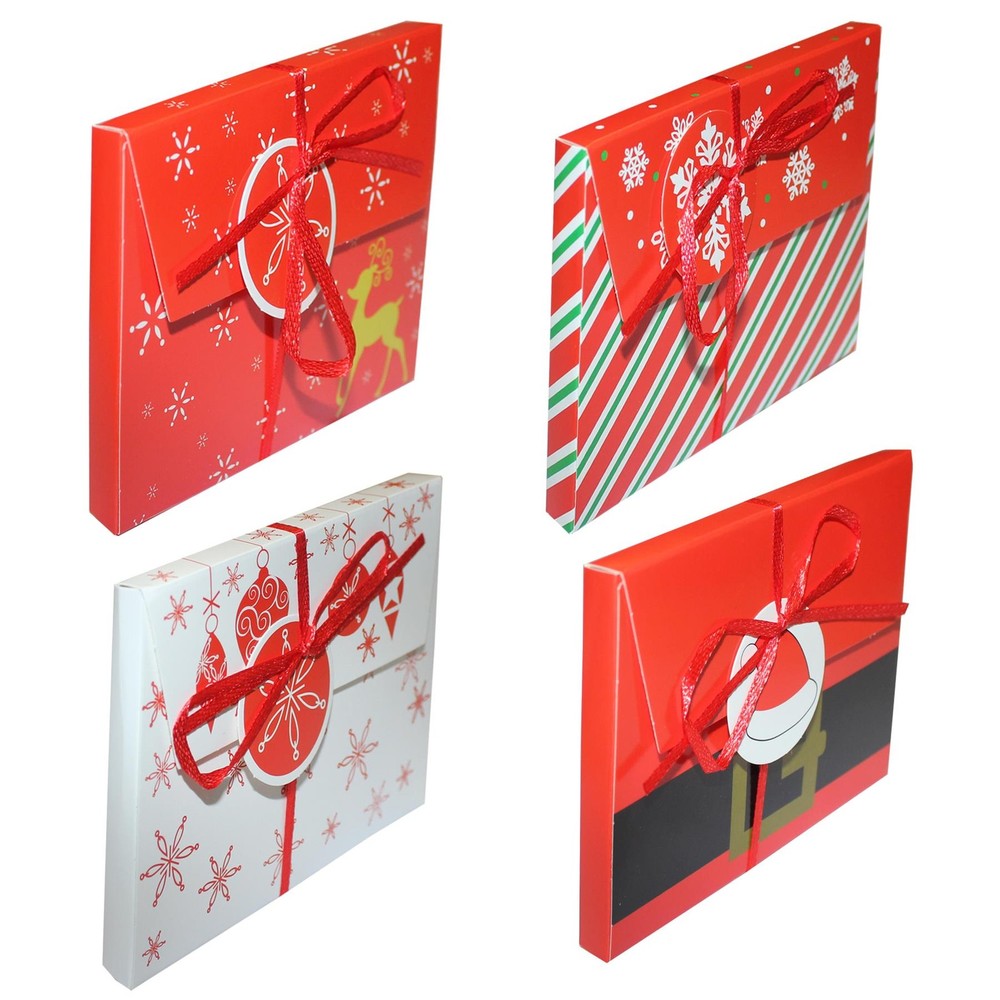 Christmas Gift Box Money Voucher Envelope Pack of 4 - B-image